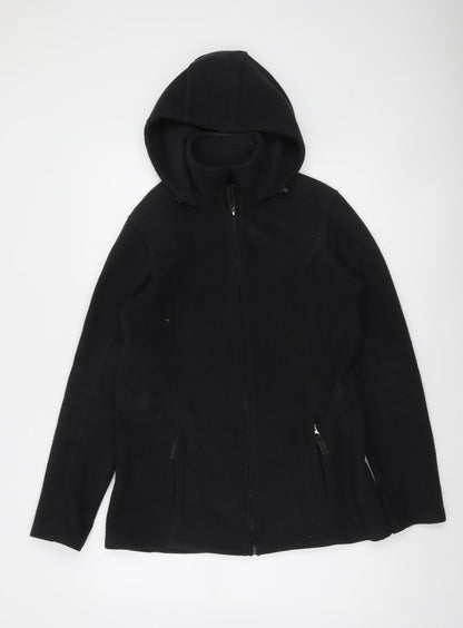 Lands’ End Women’s Black Fleece Full Zip Hoodie Size Small