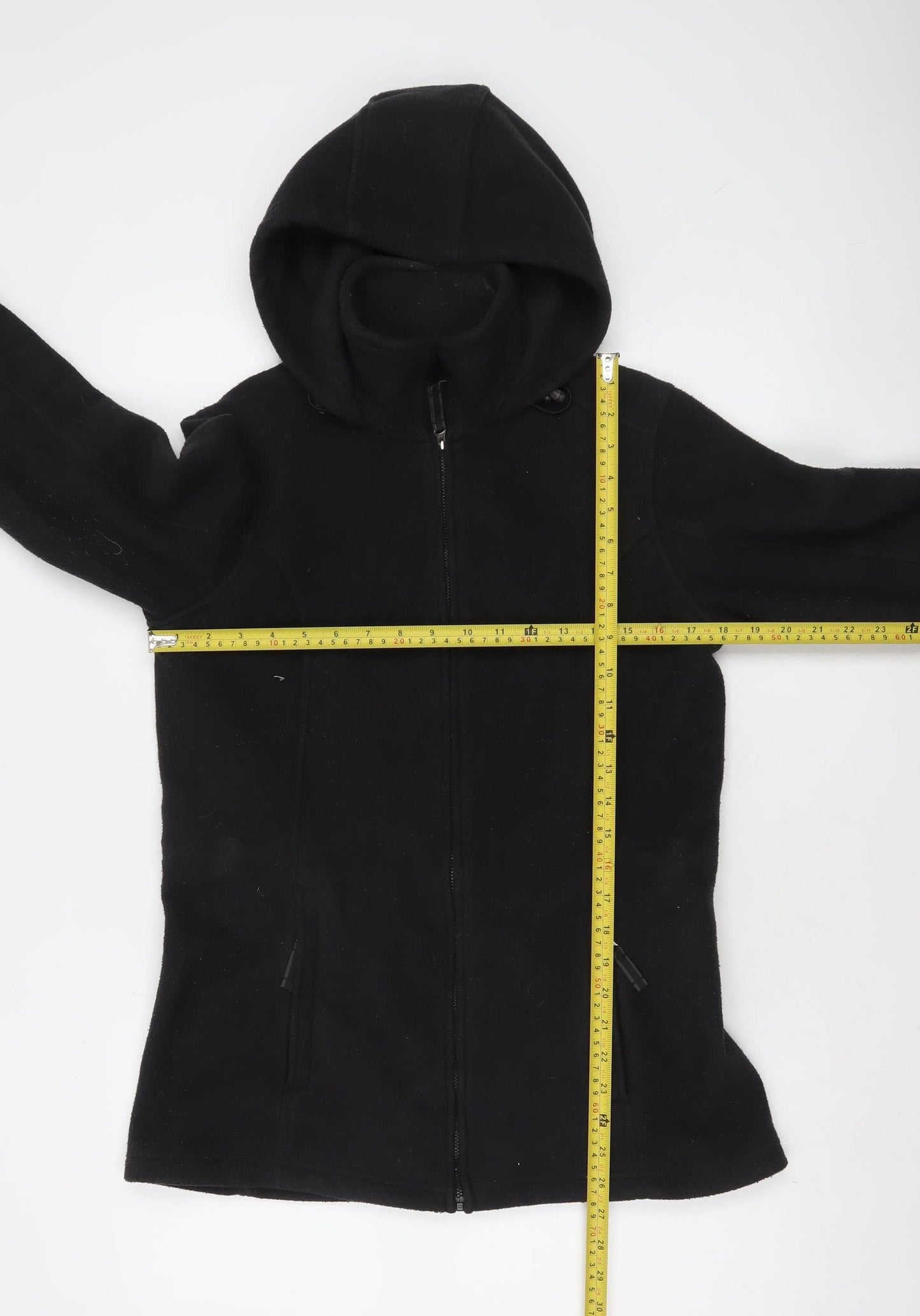 Lands’ End Women’s Black Fleece Full Zip Hoodie Size Small