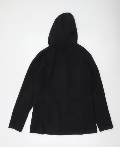 Lands’ End Women’s Black Fleece Full Zip Hoodie Size Small