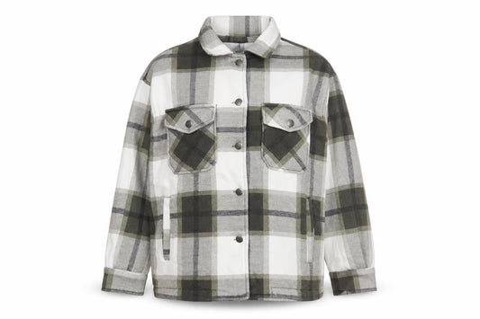 Rising Men's Grey Check Flannel Jacket Size S Button Casual Style