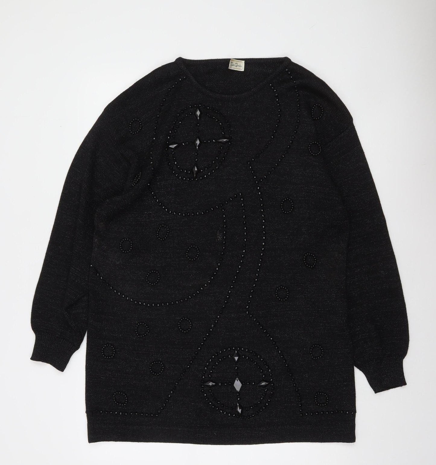 Betty Barclay Women's Black Beaded Pullover Jumper Size L