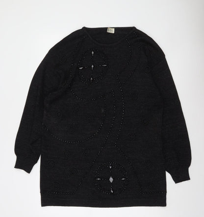 Betty Barclay Women's Black Beaded Pullover Jumper Size L