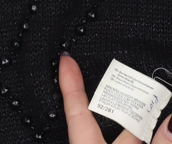 Betty Barclay Women's Black Beaded Pullover Jumper Size L