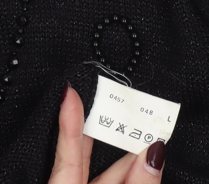 Betty Barclay Women's Black Beaded Pullover Jumper Size L