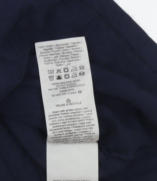 Jack & Jones Men's Navy Blue Graphic Print T-Shirt Size L