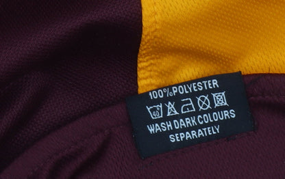 Falcon Men's Brown and Yellow Rugby Henley Sweatshirt M