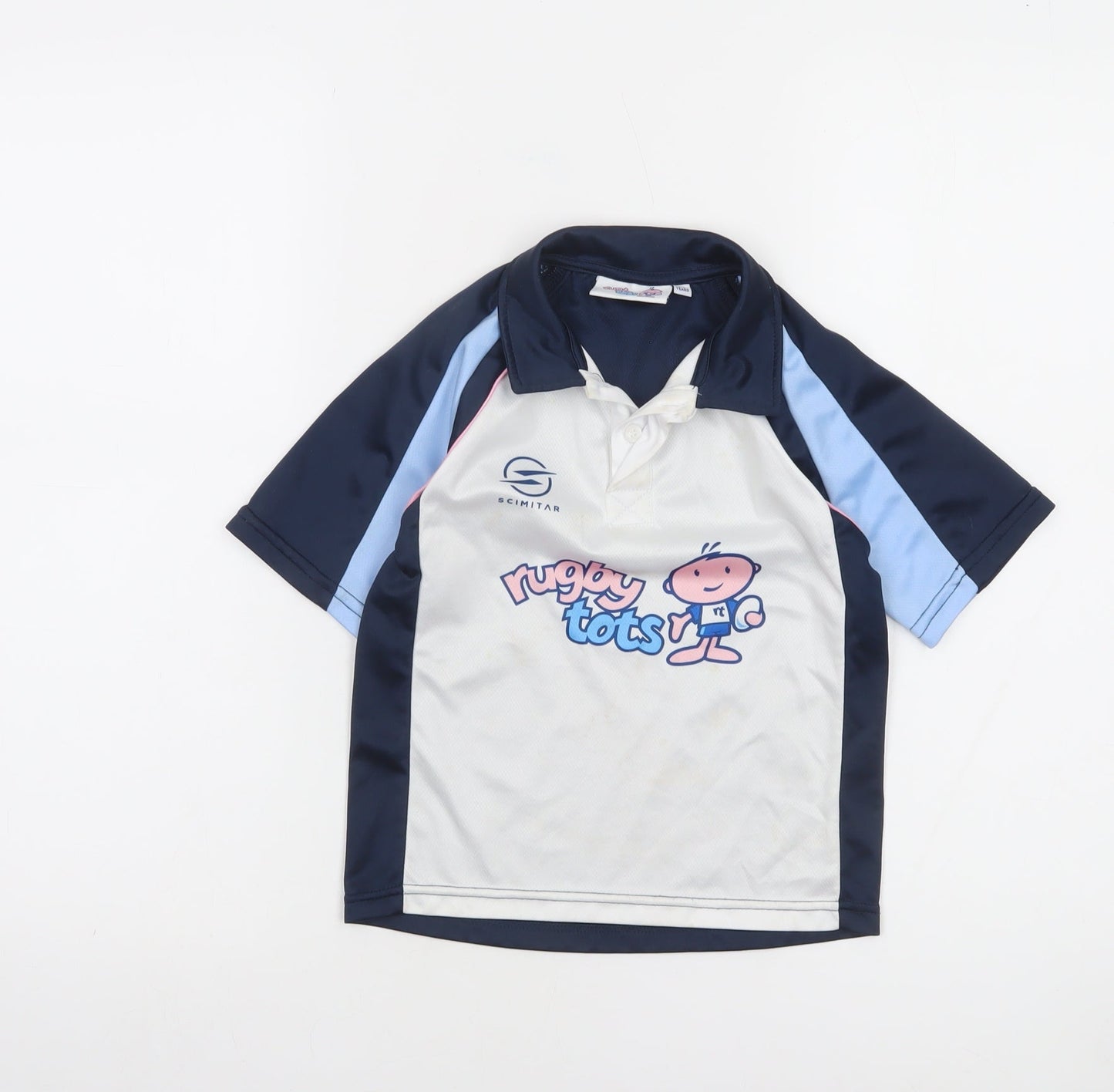 Scimitar Boys Blue Rugby Tots 4-5 Years Polo Shirt Sports Top