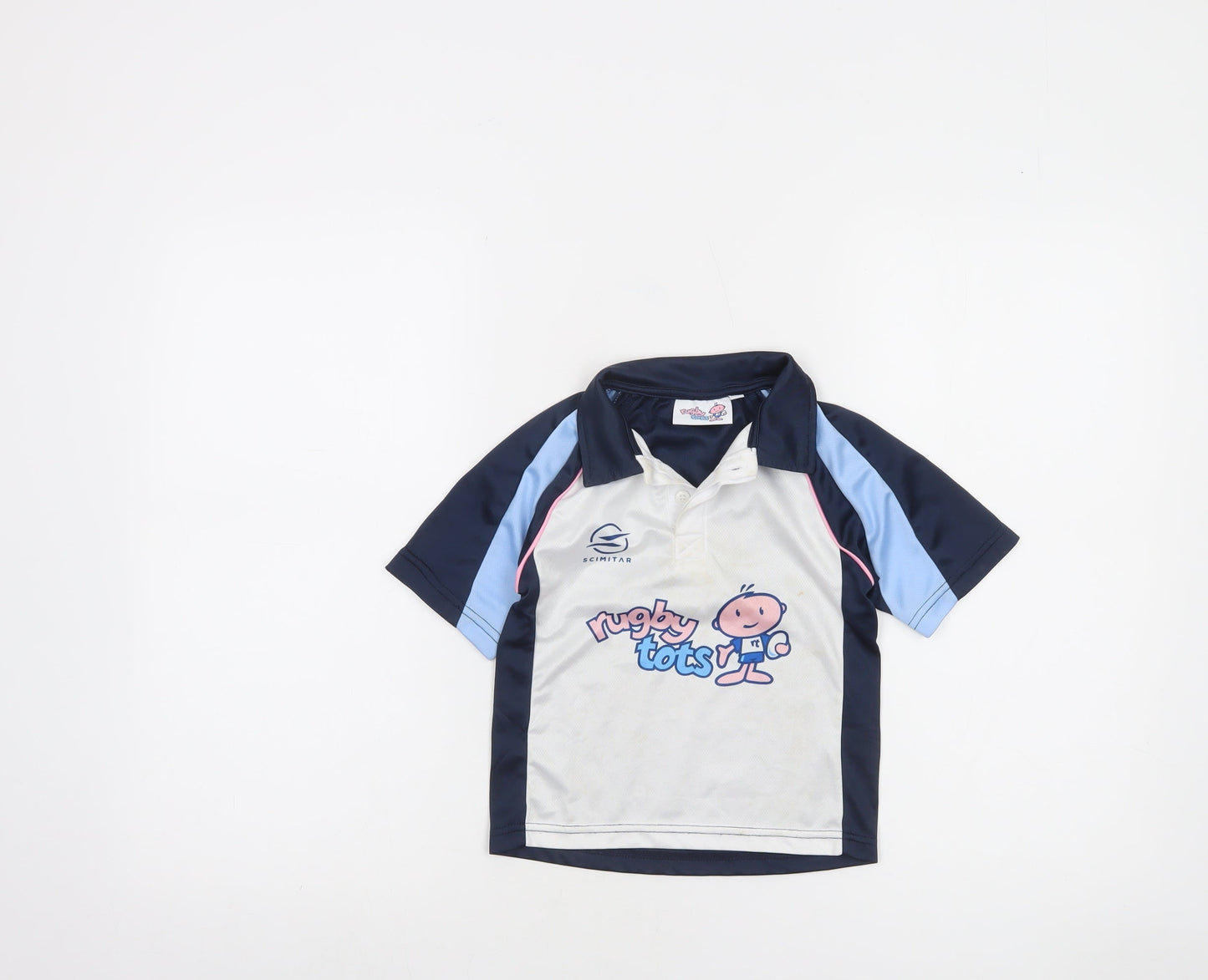 Scimitar Rugby Tots Boys Blue Polo Shirt 3-4 Years Sportswear