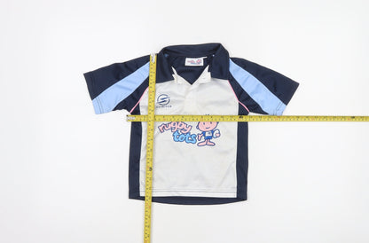 Scimitar Rugby Tots Boys Blue Polo Shirt 3-4 Years Sportswear