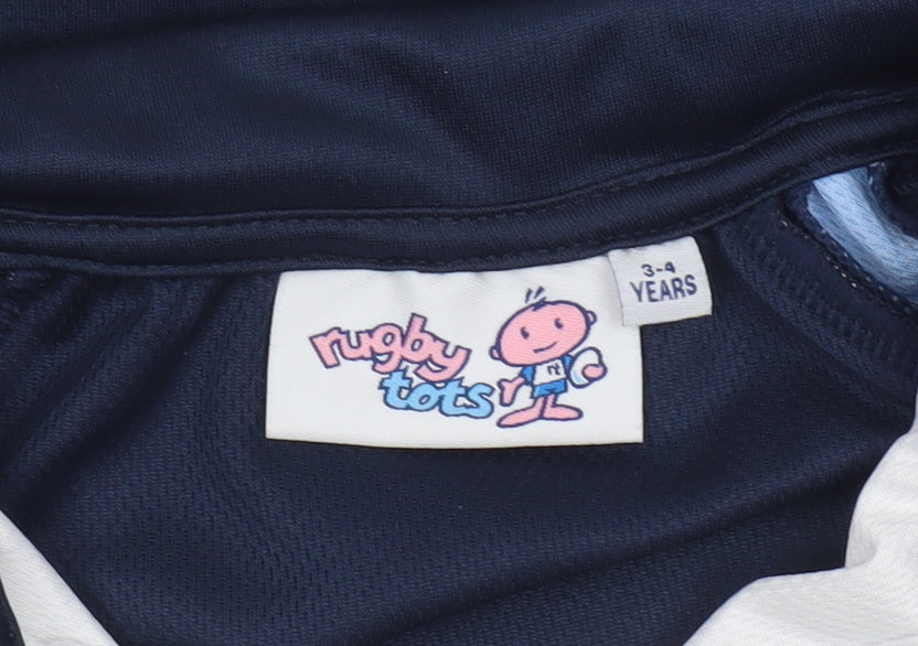 Scimitar Rugby Tots Boys Blue Polo Shirt 3-4 Years Sportswear