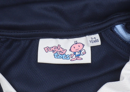 Scimitar Rugby Tots Boys Blue Polo Shirt 3-4 Years Sportswear