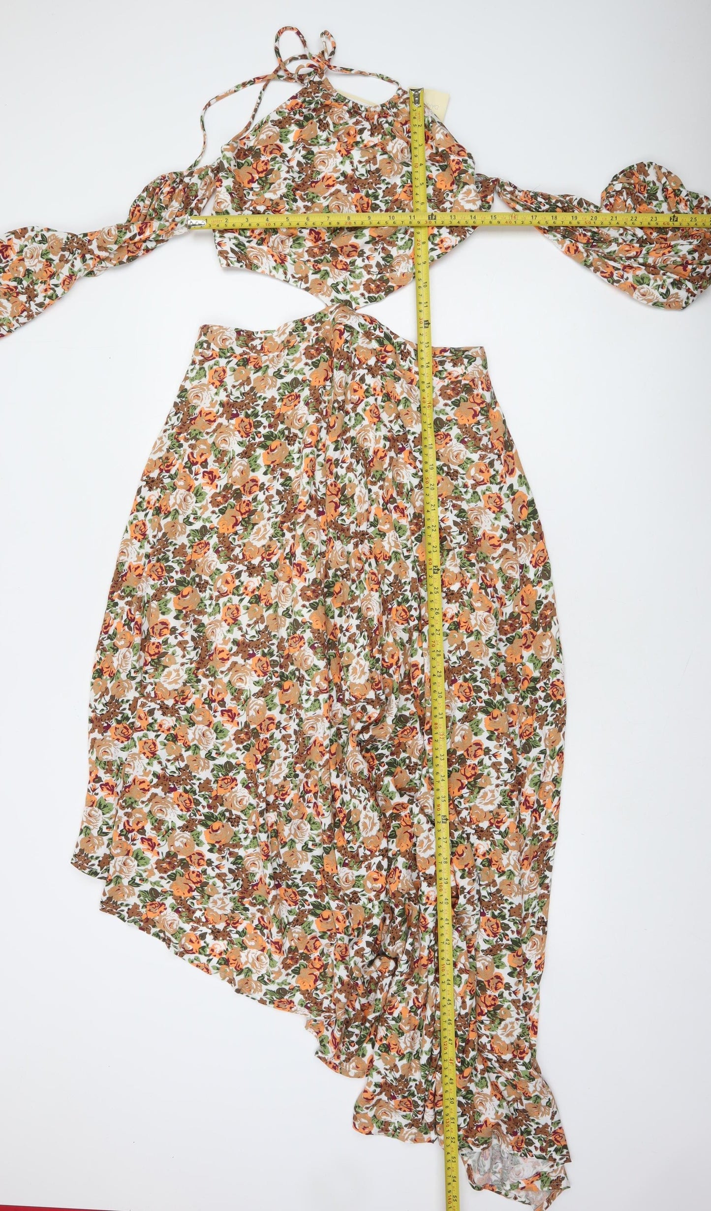 Dark Pink Women’s Multicoloured Floral Halter Asymmetric Hi-Low Dress Size 10
