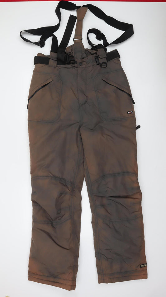 Trespass Mens Brown L Snow Pants Waterproof Windproof Lined Trousers
