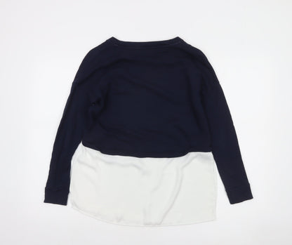 French Connection Women's Multicoloured XS Cropped Long Sleeve Blouse