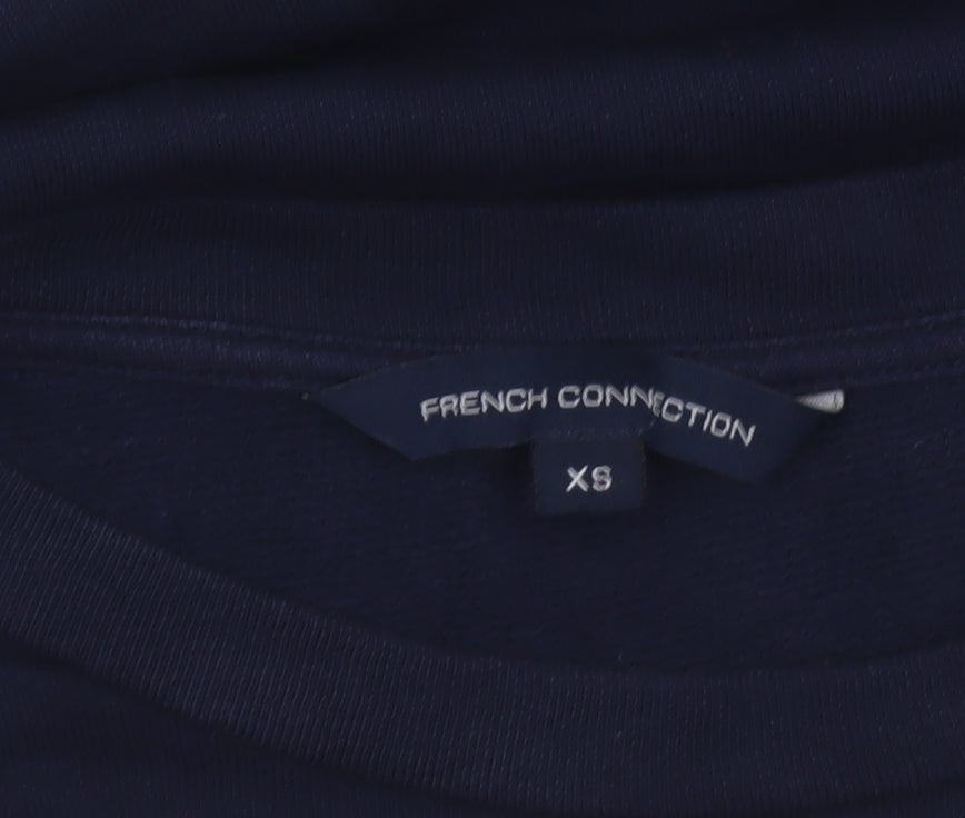 French Connection Women's Multicoloured XS Cropped Long Sleeve Blouse