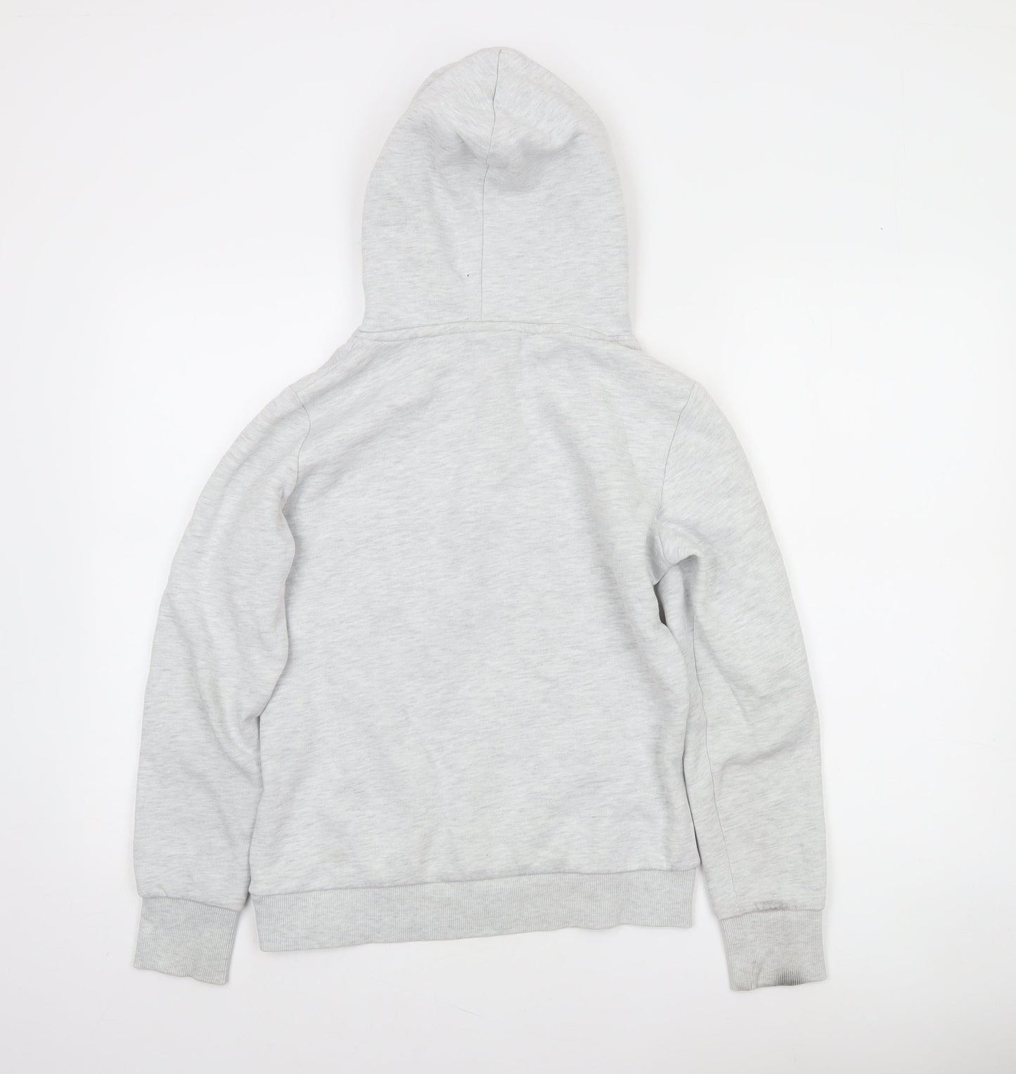 Superdry Women's Grey Pullover Hoodie UK 10 Graphic Logo Sweatshirt