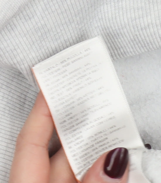 Superdry Women's Grey Pullover Hoodie UK 10 Graphic Logo Sweatshirt