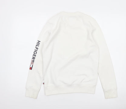 Tommy Hilfiger Boys White Logo Crew Neck Sweatshirt 12 Years