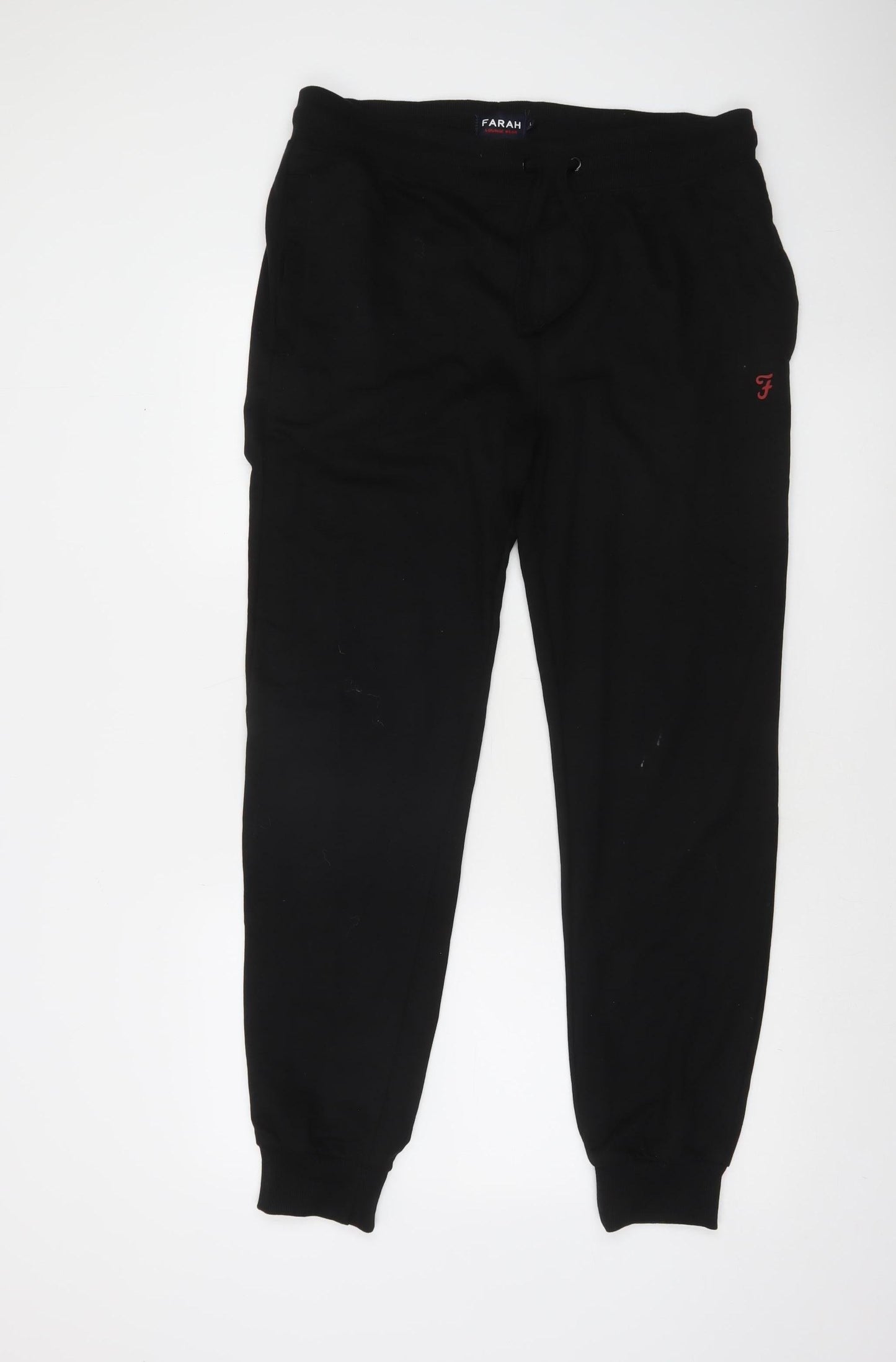 Farah Men's Black Jogger Sweatpants L Black Cotton Blend Tapered Fit
