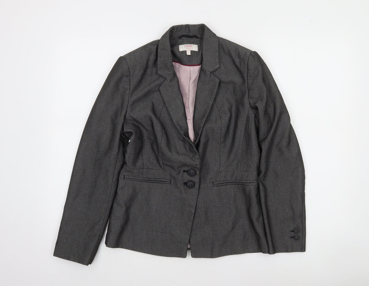 Next Petite Womens Grey Two-Button Blazer Jacket Size 10