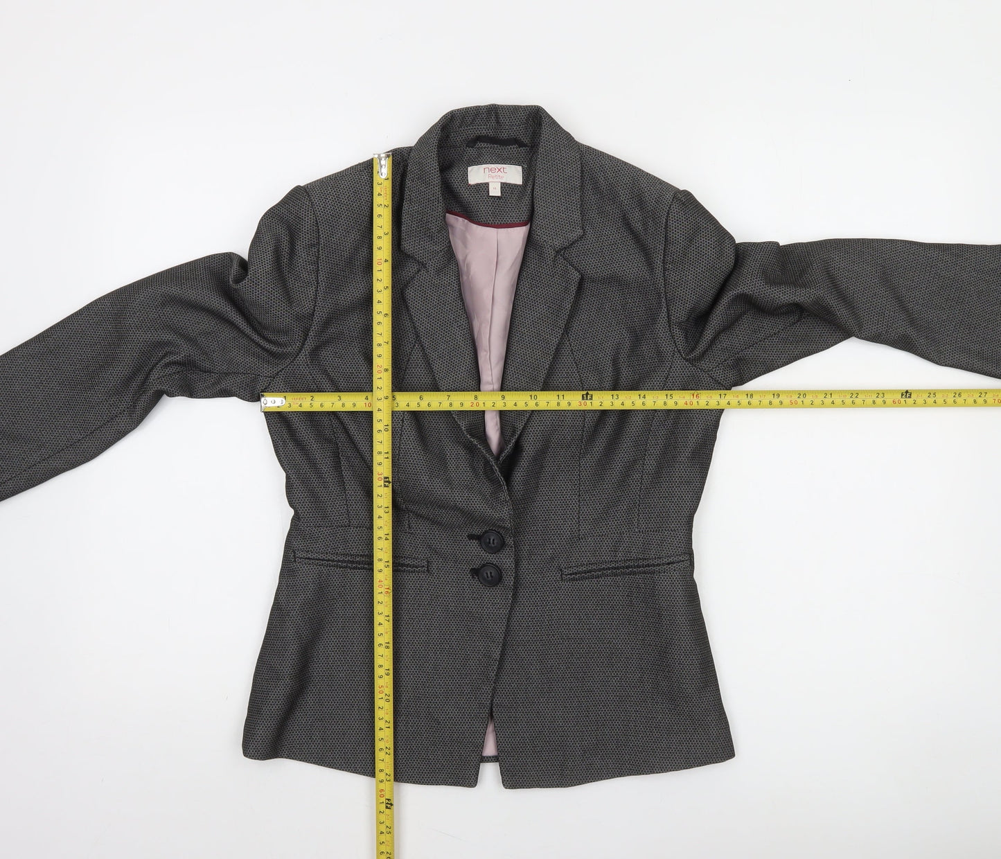 Next Petite Womens Grey Two-Button Blazer Jacket Size 10