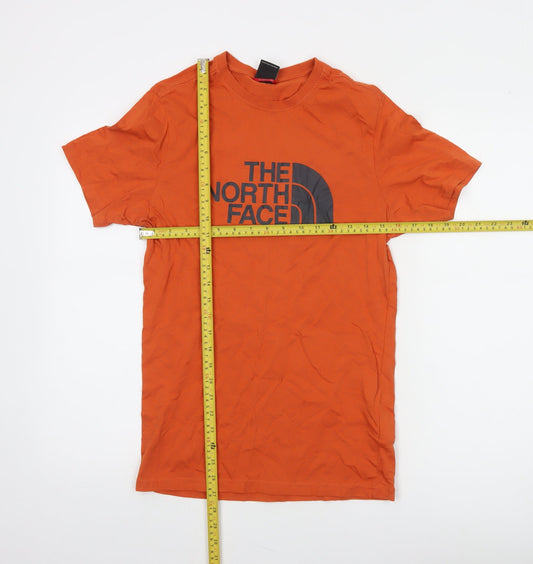 The North Face Men’s Orange XS Cotton Graphic Logo T-Shirt Outdoor