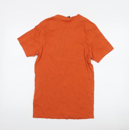 The North Face Men’s Orange XS Cotton Graphic Logo T-Shirt Outdoor