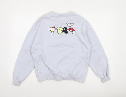 Zara Girls White Hello Kitty Pullover Sweatshirt 13-14 Years Cotton Casual