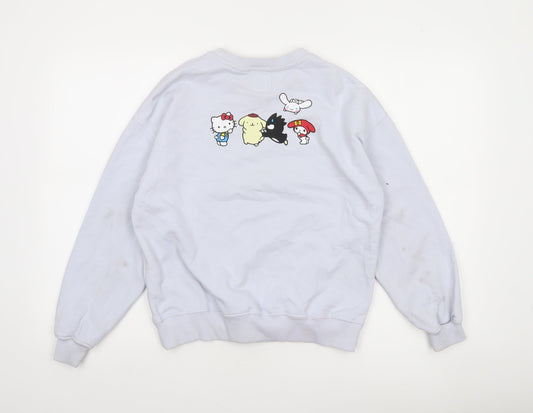 Zara Girls White Hello Kitty Pullover Sweatshirt 13-14 Years Cotton Casual