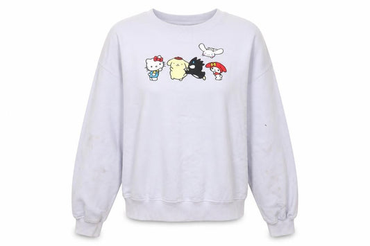 Front view of Zara girls’ white hello kitty pullover sweatshirt 13-14 years cotton casual
