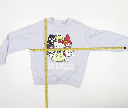 Zara Girls White Hello Kitty Pullover Sweatshirt 13-14 Years Cotton Casual