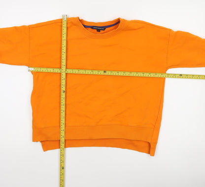 French Connection Women's Orange Cotton Pullover Sweatshirt Size S