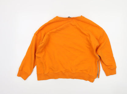 French Connection Women's Orange Cotton Pullover Sweatshirt Size S