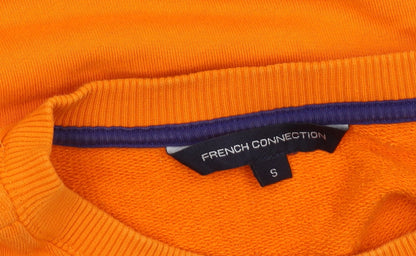 French Connection Women's Orange Cotton Pullover Sweatshirt Size S