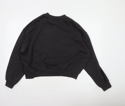 H&M Divided Womens Black XL Pullover Sweatshirt Panther & Snake Print