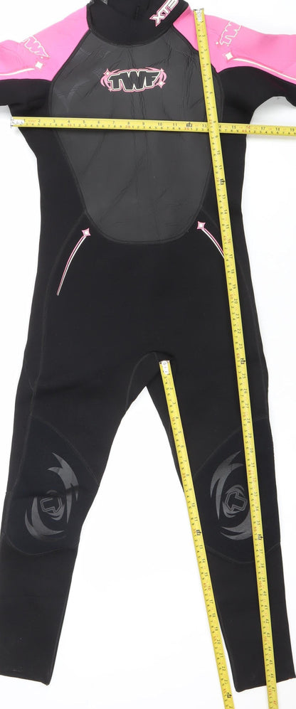 TWF Girls Black Pink XT3 3.2 FL Full Length Wetsuit 10-11 Years