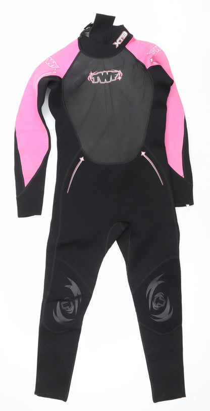 TWF Girls Black Pink XT3 3.2 FL Full Length Wetsuit 10-11 Years