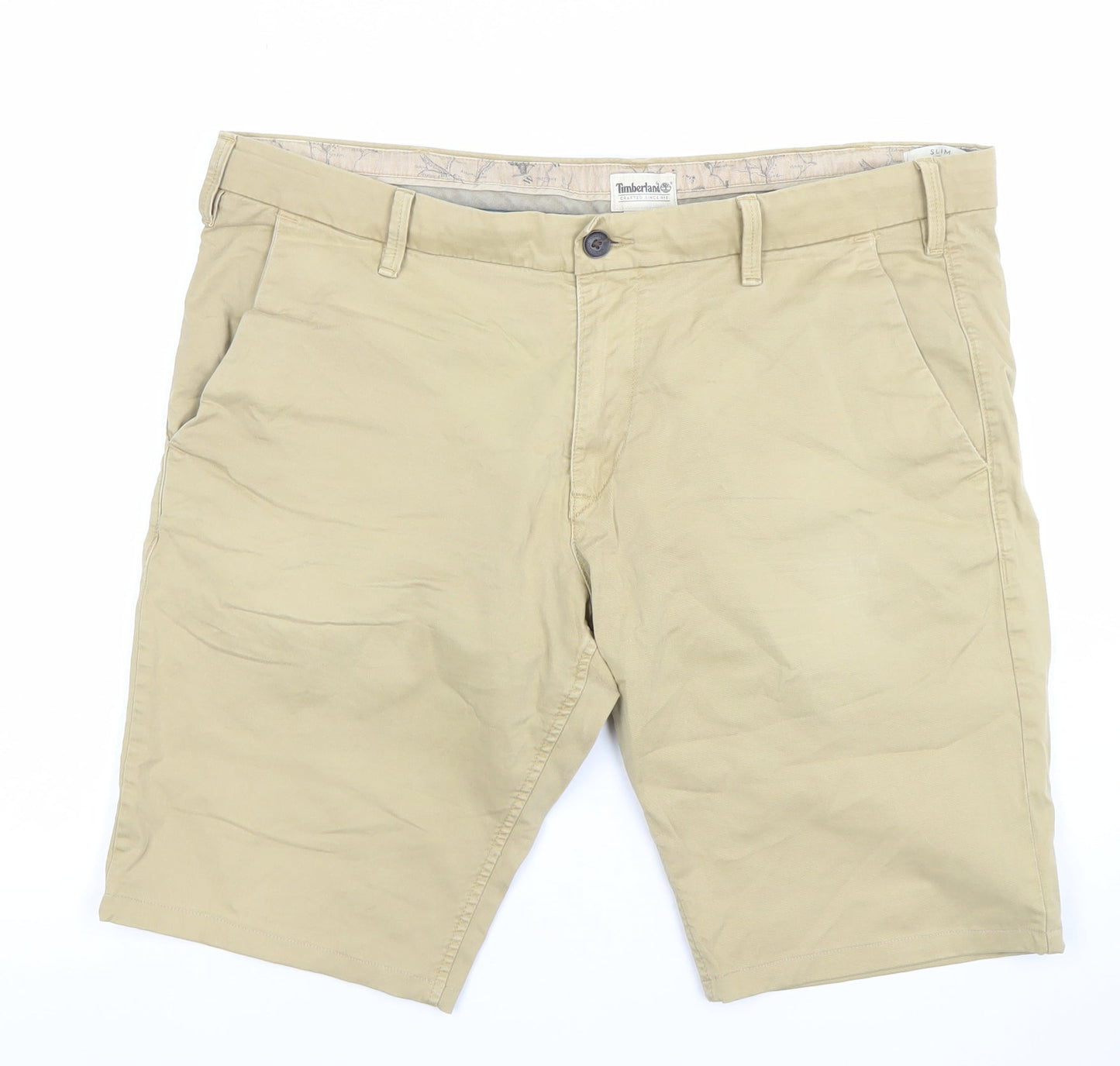 Timberland Mens Beige Chino Shorts W38 Summer Casual Cotton Blend