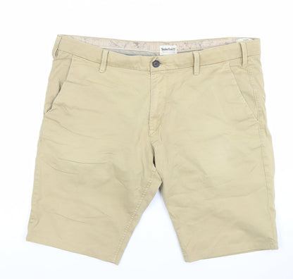 Timberland Mens Beige Chino Shorts W38 Summer Casual Cotton Blend