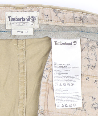 Timberland Mens Beige Chino Shorts W38 Summer Casual Cotton Blend