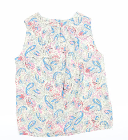 Oasis Women’s Multicoloured Paisley Beaded Sleeveless Blouse Size 10