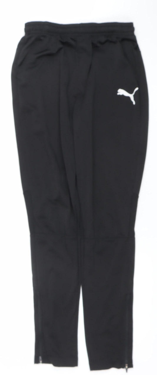 Puma Boys Black 13-14 Years Track Pants Quick Dry Stretch Tapered