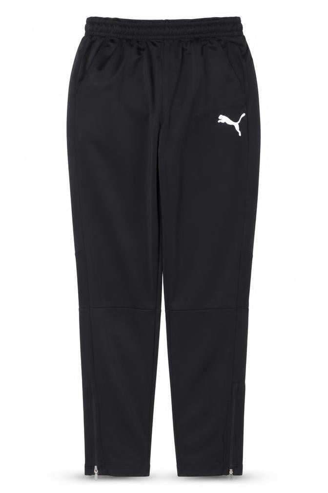 Front view of Puma boys’ black 13-14 years track pants quick dry stretch tapered