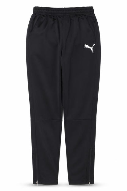 Front view of Puma boys’ black 13-14 years track pants quick dry stretch tapered
