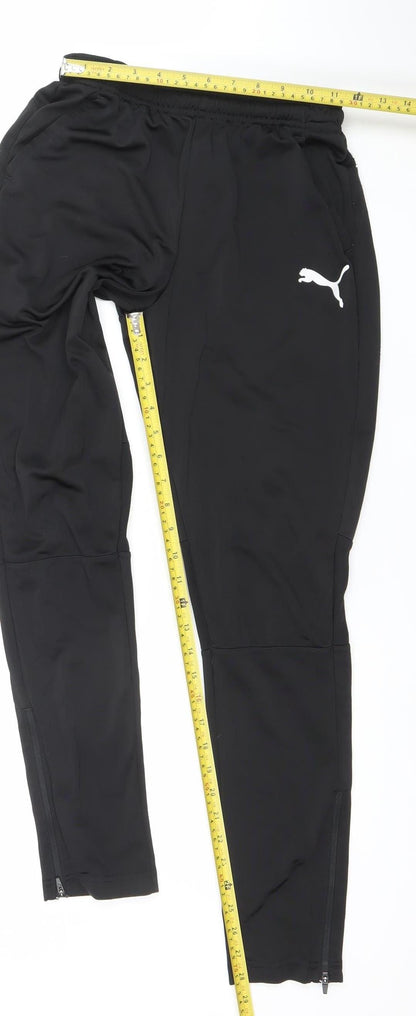 Puma Boys Black 13-14 Years Track Pants Quick Dry Stretch Tapered