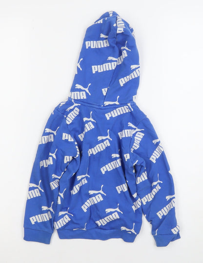 Puma Boys Blue Full Zip Hoodie 2 Years Graphic Logo Design