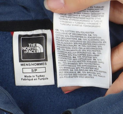 The North Face Men's Blue Pullover Hoodie Size S Graphic Logo Sweatshirt