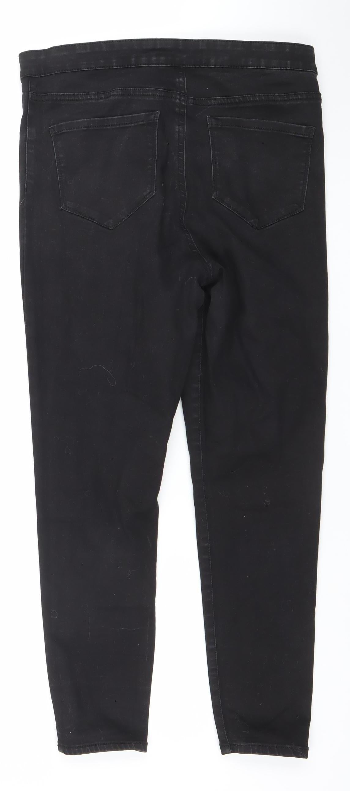 Denim Co Women Black Skinny Jeans Size 16 Cotton Blend