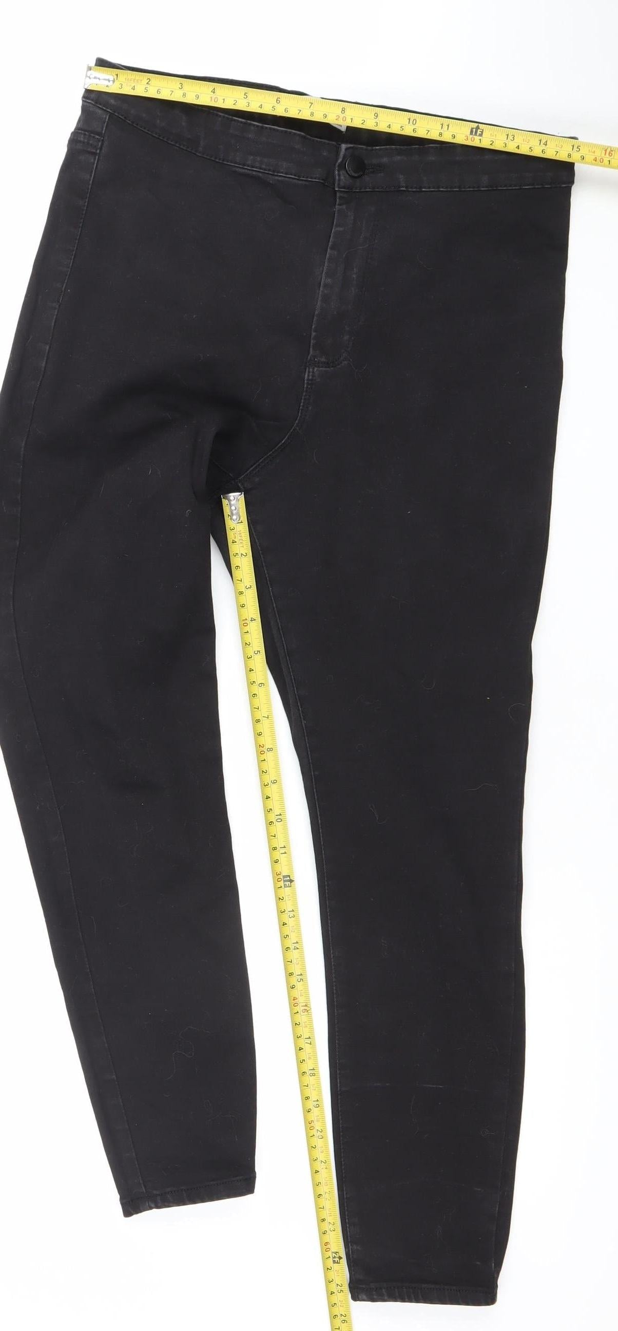 Denim Co Women Black Skinny Jeans Size 16 Cotton Blend