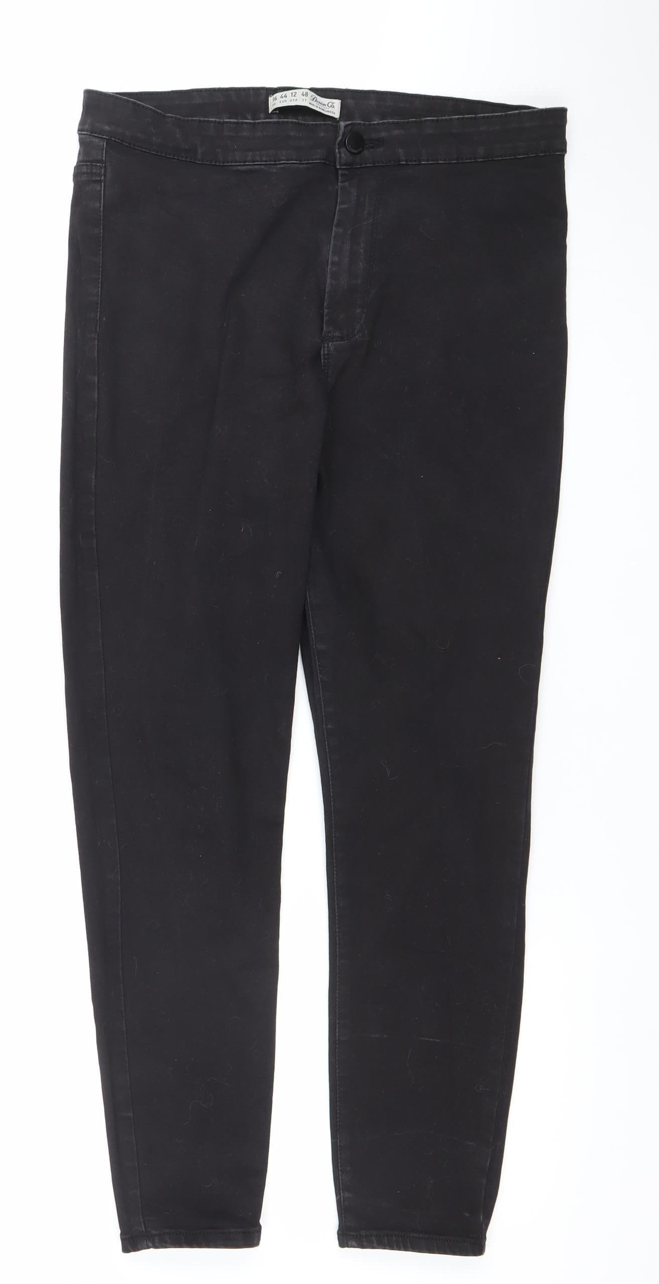 Denim Co Women Black Skinny Jeans Size 16 Cotton Blend